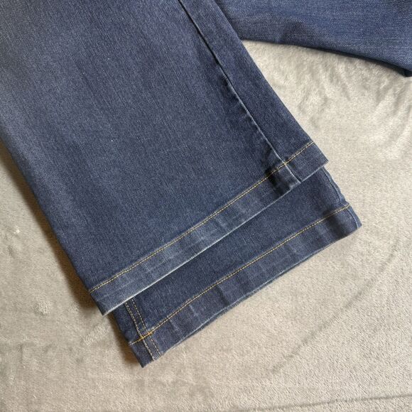 New York and Company Jeans Women’s 6T Blue Low Rise Flare Dark Wash - Picture 9 of 11